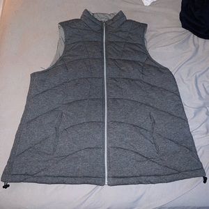Women’s gray vest with striped interior